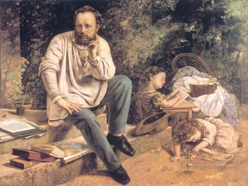 1853 年の PJ プルードンの肖像 写実主義の画家ギュスターヴ クールベ Oil Paintings